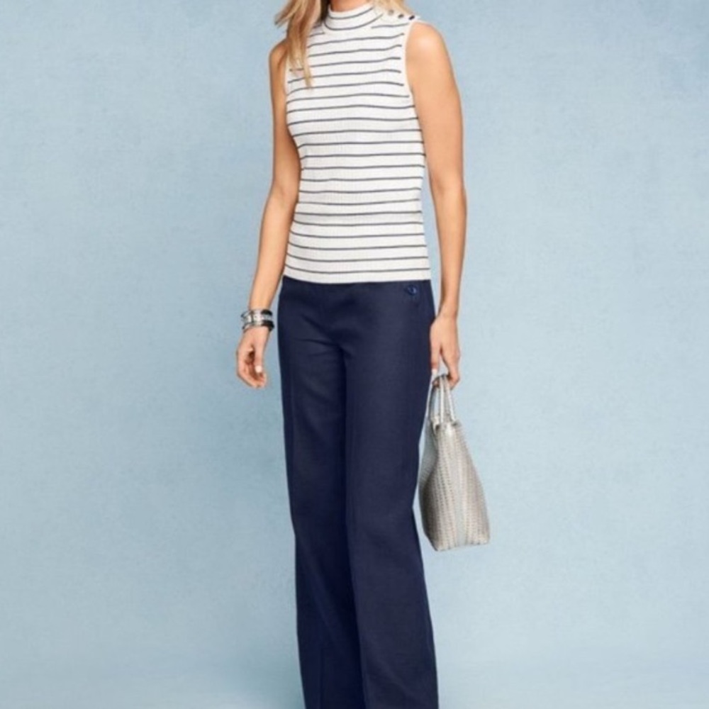 Talbots Navy Wide Leg Pants size 14p